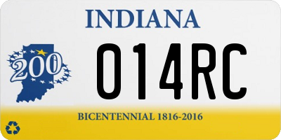 IN license plate 014RC