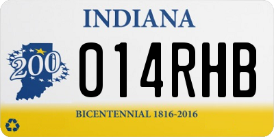 IN license plate 014RHB