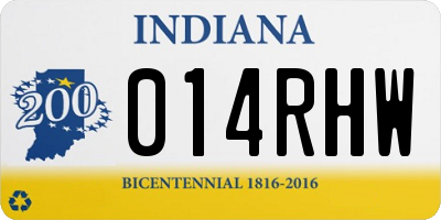 IN license plate 014RHW