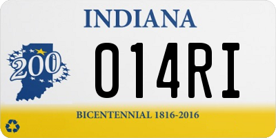 IN license plate 014RI