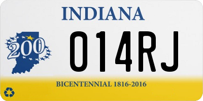 IN license plate 014RJ