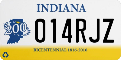 IN license plate 014RJZ