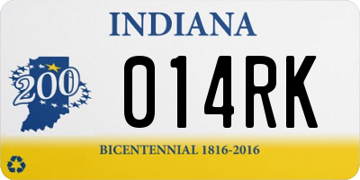 IN license plate 014RK