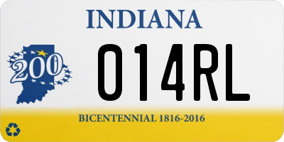 IN license plate 014RL