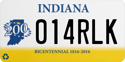 IN license plate 014RLK