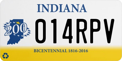 IN license plate 014RPV
