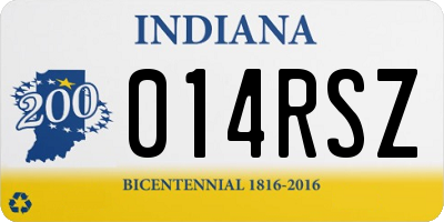 IN license plate 014RSZ