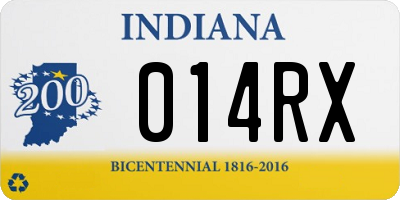 IN license plate 014RX