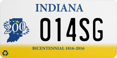 IN license plate 014SG