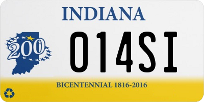 IN license plate 014SI