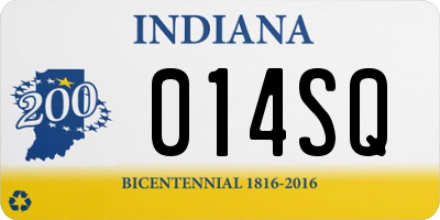 IN license plate 014SQ