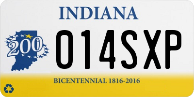 IN license plate 014SXP