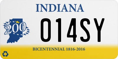 IN license plate 014SY