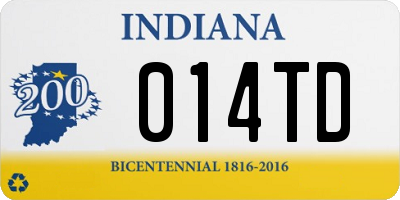 IN license plate 014TD