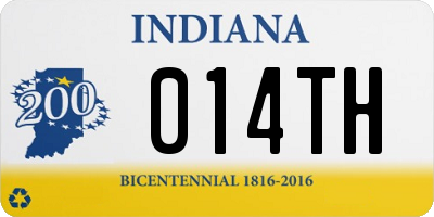 IN license plate 014TH