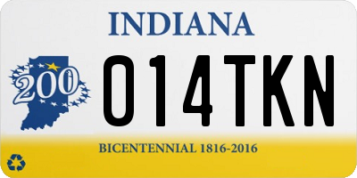 IN license plate 014TKN