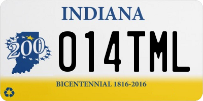 IN license plate 014TML