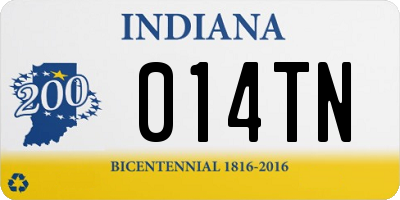IN license plate 014TN