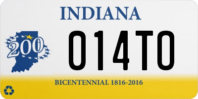 IN license plate 014TO