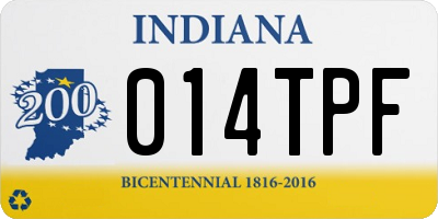 IN license plate 014TPF