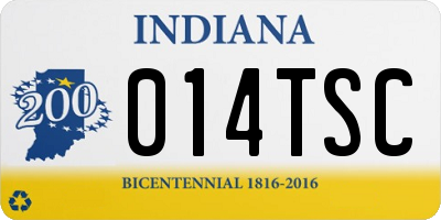 IN license plate 014TSC
