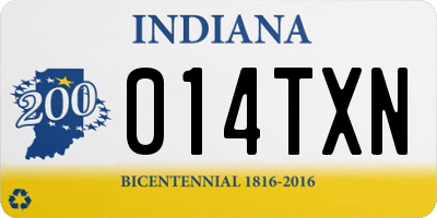 IN license plate 014TXN