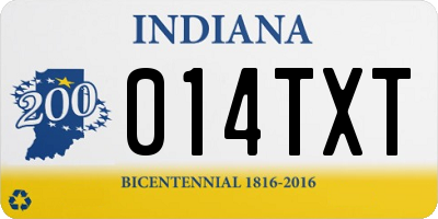 IN license plate 014TXT