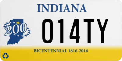 IN license plate 014TY