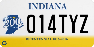 IN license plate 014TYZ