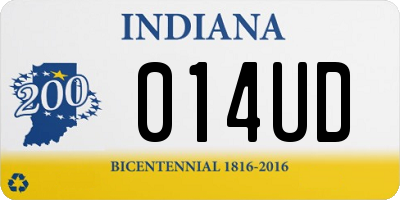 IN license plate 014UD