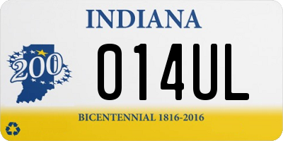 IN license plate 014UL