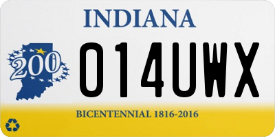 IN license plate 014UWX