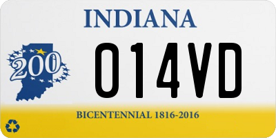 IN license plate 014VD