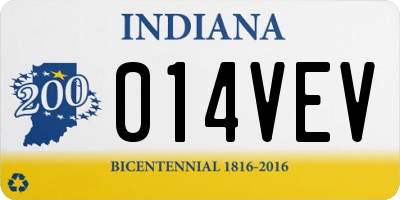 IN license plate 014VEV