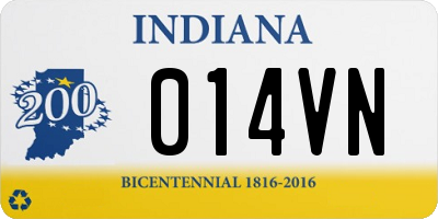 IN license plate 014VN