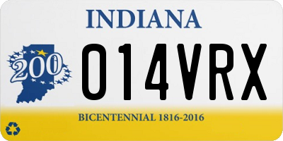 IN license plate 014VRX