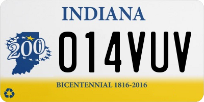 IN license plate 014VUV