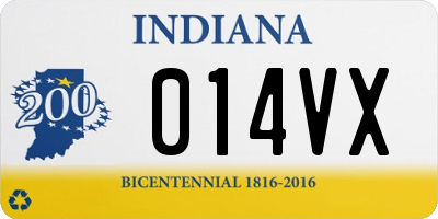 IN license plate 014VX