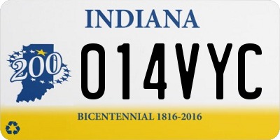 IN license plate 014VYC