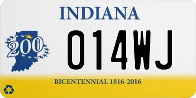 IN license plate 014WJ