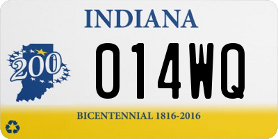 IN license plate 014WQ