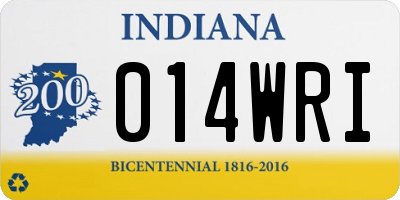 IN license plate 014WRI