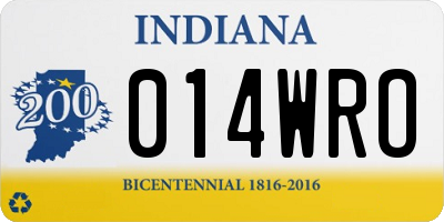 IN license plate 014WRO