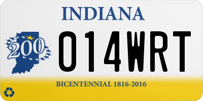 IN license plate 014WRT