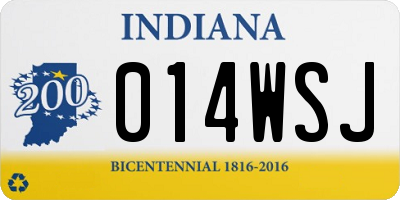 IN license plate 014WSJ