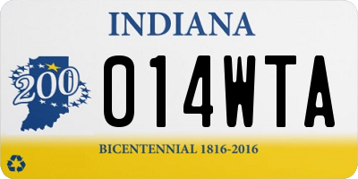 IN license plate 014WTA