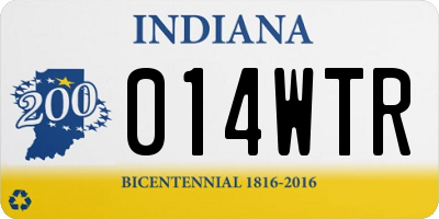 IN license plate 014WTR