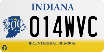 IN license plate 014WVC