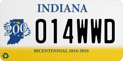 IN license plate 014WWD