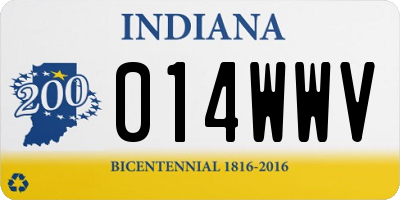 IN license plate 014WWV